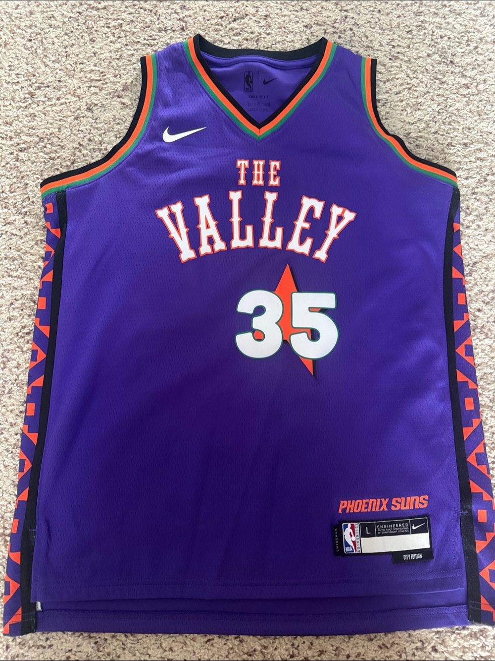 Nike Youth Large Phoenix Suns "The Valley" Kevin Durant Basketball Jersey